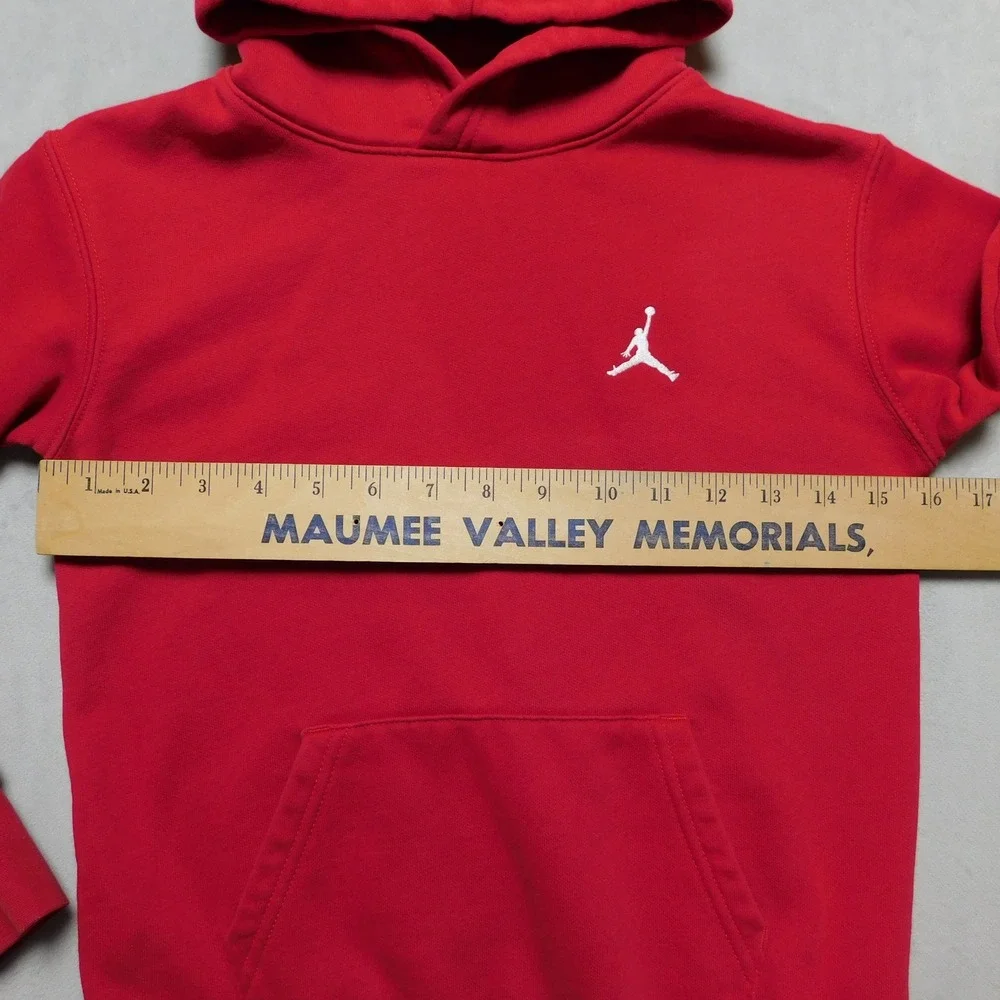 Jordan Kids Small Jumpman Fleece Pullover Hoodie Red White Logo Small 95A715-R78